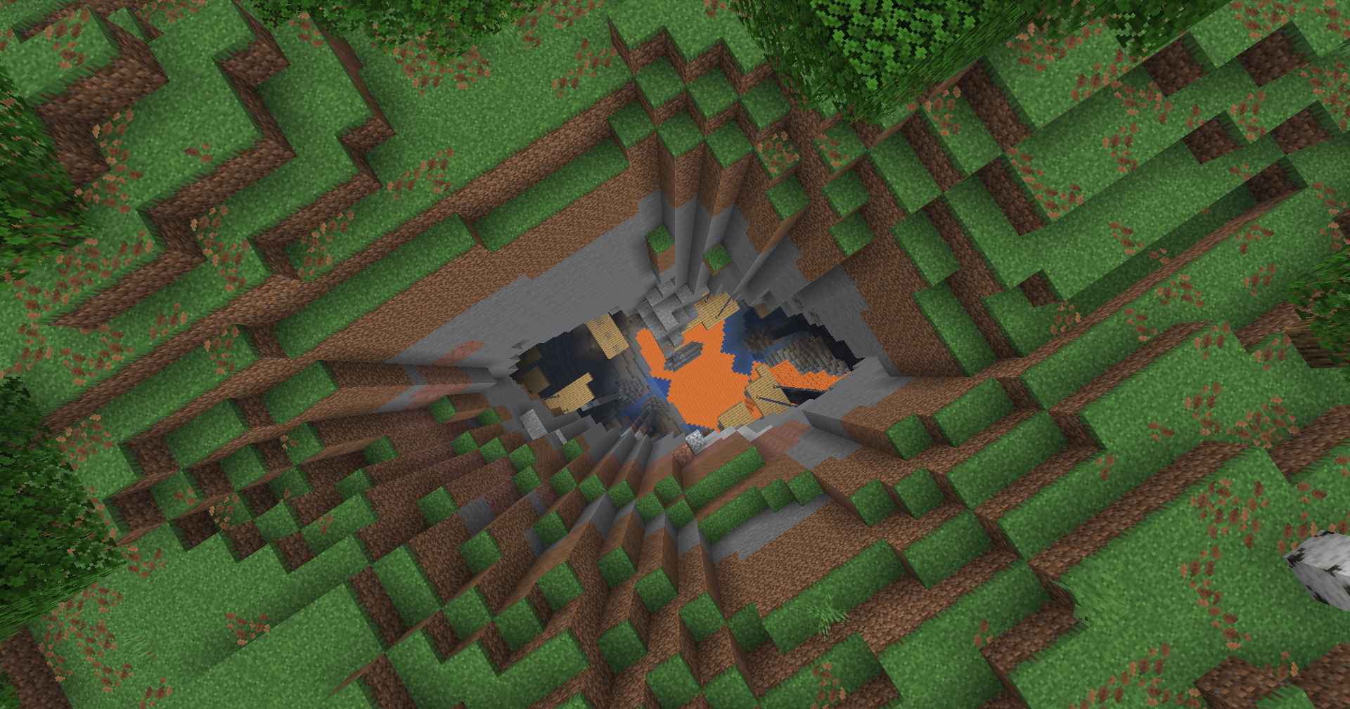Exposed Cave ‘eye’ with Lava-suspended Mineshaft