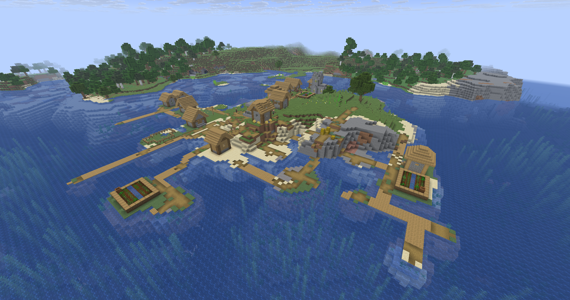 Isolated Village Island at Spawn