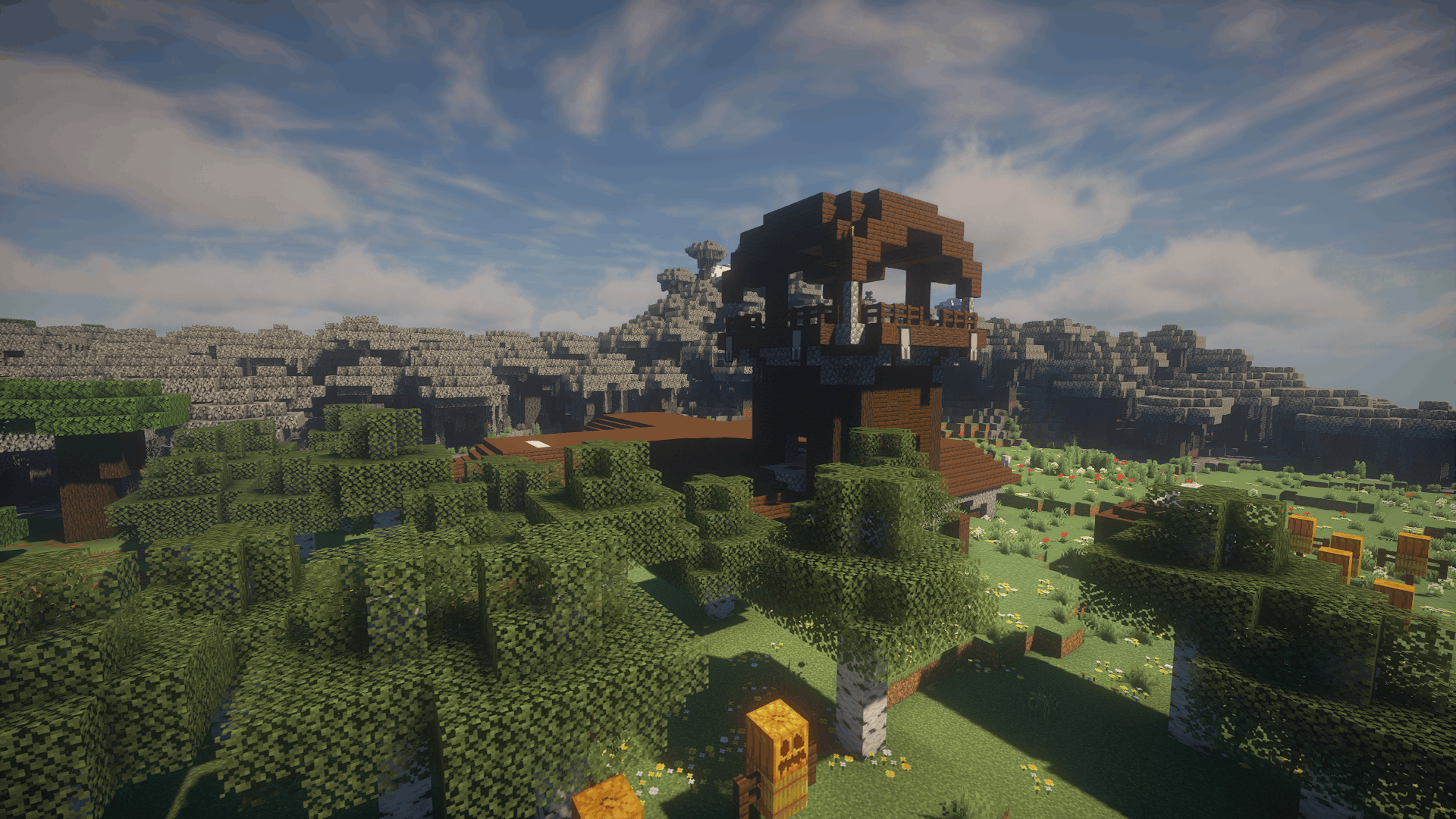 Buried Mansion with Outpost on the Roof