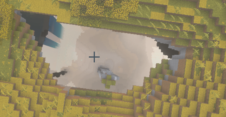 Giant Exposed Cave with Visible Diamonds