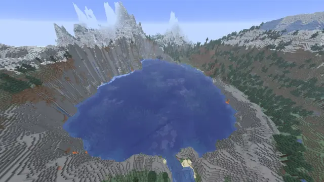 Ocean Biome Surrounded by Land with a Row-In Lush Cave