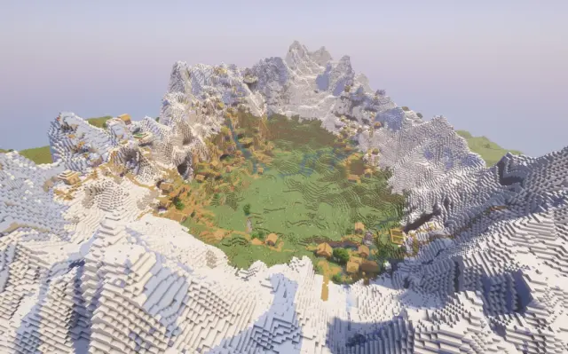 Perfect Quad Village in a Mountain Bowl