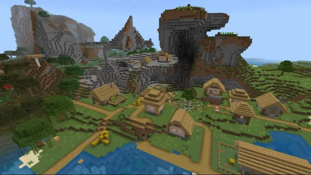Windswept Village in Plains and Stony Shore Biome