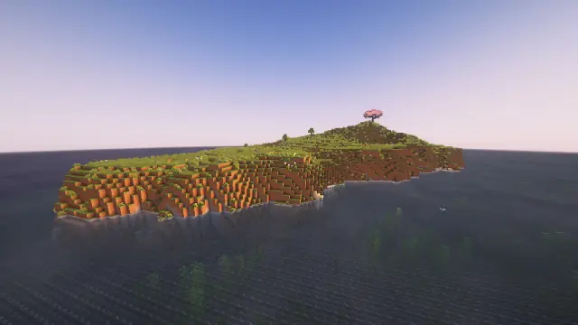 Spawn on a Plains Island with a Single Cherry Tree!