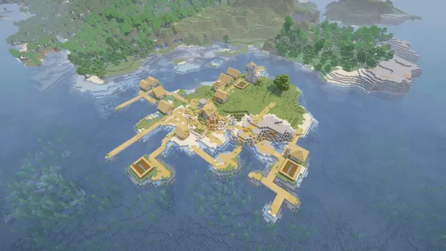 Isolated Village Island at Spawn
